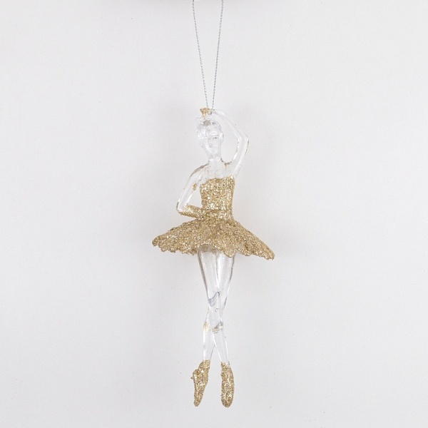 Украшение подвесное Балерина 7 x 17 см Азалия прозрачный/шампань