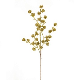 Декоративная ветка с глиттером 65 см Азалия золотой