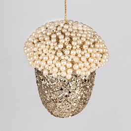 Украшение подвесное Желудь 11 см Азалия золотое