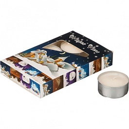 Набор свечей Зимний пейзаж Adpal Рождественский пирог 6 шт