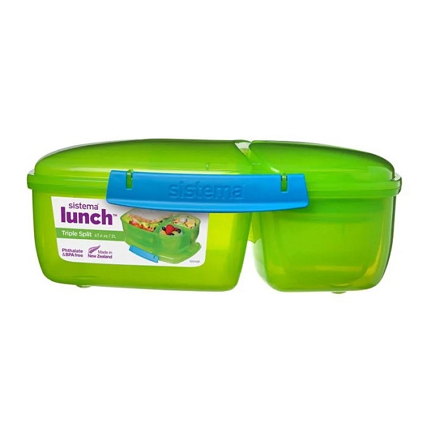 Контейнер 3-х секционный 2 л с баночкой Sistema Lunch в ассортименте