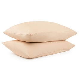 Набор из двух наволочек 50 х 70 см Tkano Essential из сатина бежево-розовый