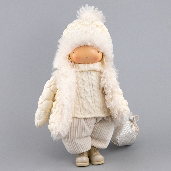 Сувенир Мальчик в куртке 31 х 19 x 42 см Азалия кремовый