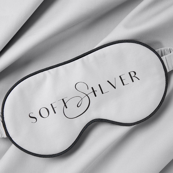 Маска для сна Soft Silver 23 х 10 см, благородное серебро