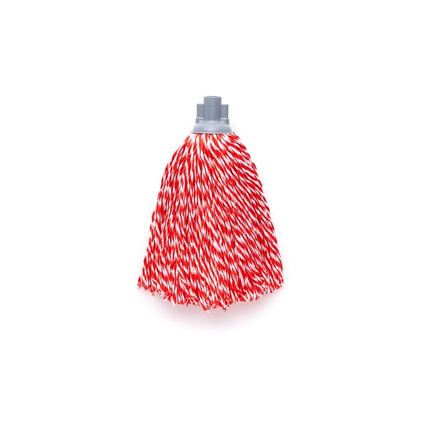 Насадка для швабры с резьбой верёвочная Cisne красный-белый