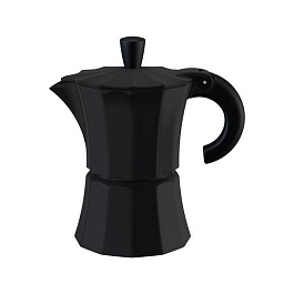 Кофеварка гейзерная на 3 чашки 150 мл Аромат кофе Morosina чёрный