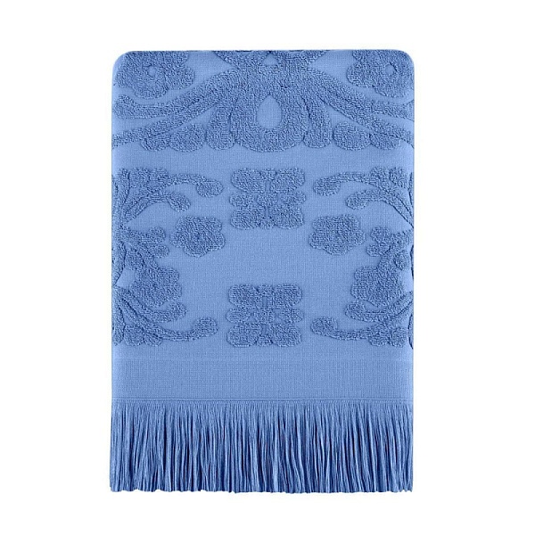 Полотенце с бахромой 50 х 90 см Arya home Isabel soft синий