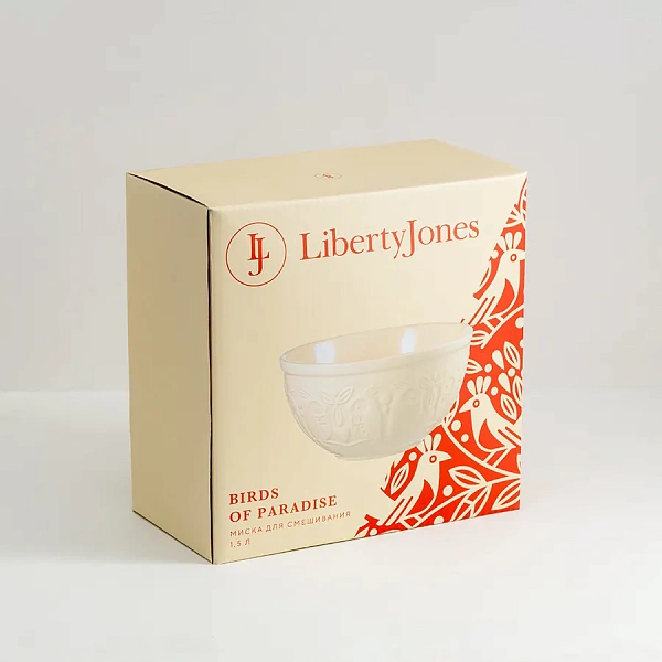 Миска 1,5л Birds of Paradise, кремовая