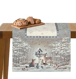 Дорожка 44х140 см Лесные друзья у кормушки