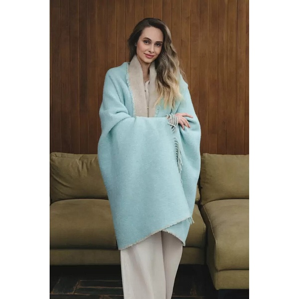 Плед 120 х 180 см Valerie Concept Mumbai Duo мятный