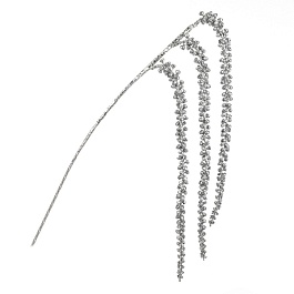 Ветка с глиттером 93 см Азалия серебряная