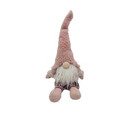 Сувенир Гном сидящий 43 см розовый