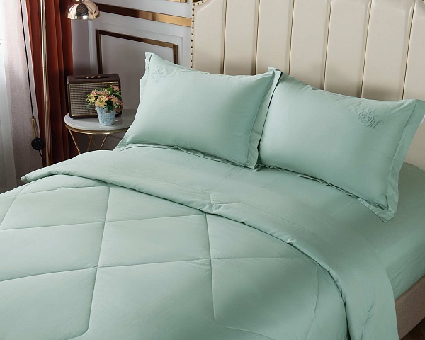 Комплект постельного белья семейный Sofi de Marko Нельсон №11 зелёный