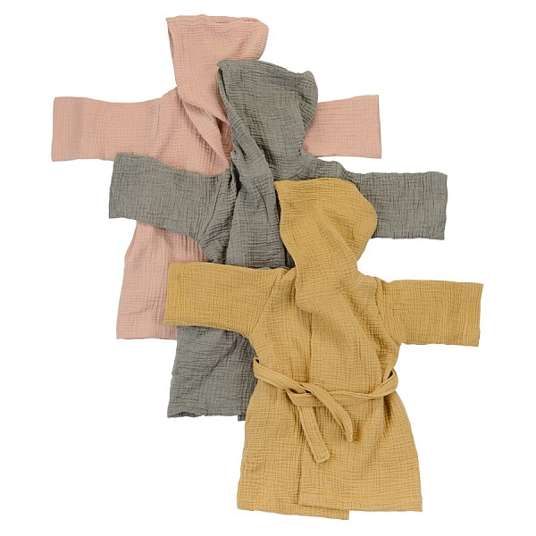 Халат из жатого хлопка 4-5 Y Tkano Essential серый