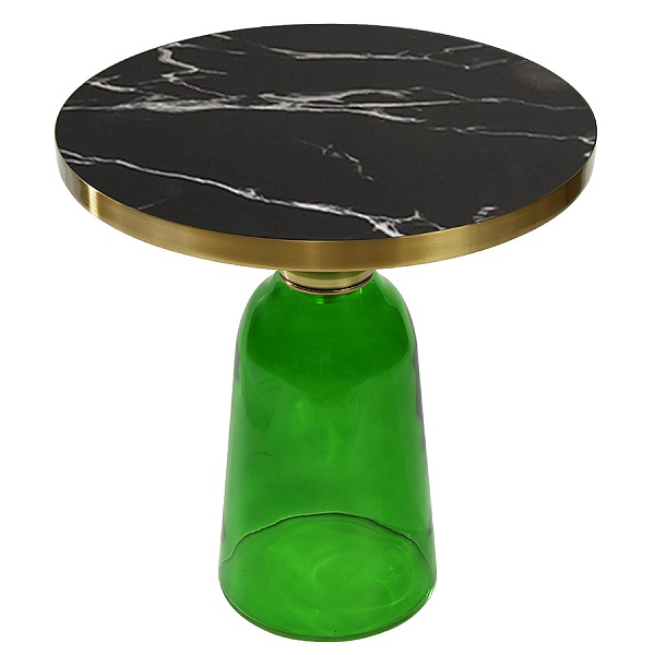 Столик кофейный odd, D50 см, мрамор/зеленый