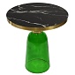 Столик кофейный odd, D50 см, мрамор/зеленый