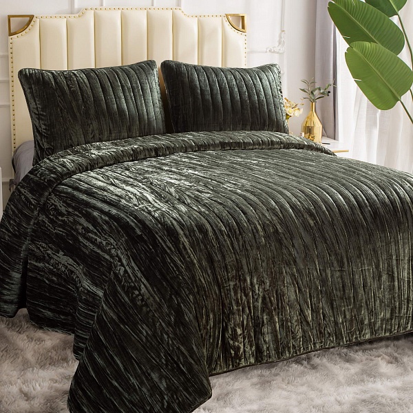 Комплект покрывало и наволочки 240 х 260 см Sofi de Marko Теона зелёный