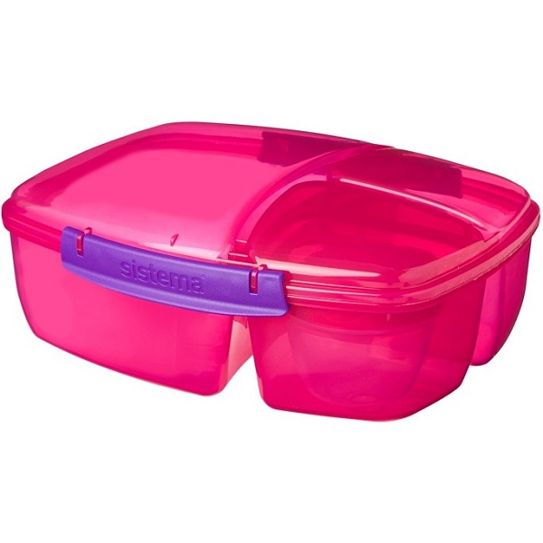 Контейнер 3-х секционный 2 л с баночкой Sistema Lunch в ассортименте