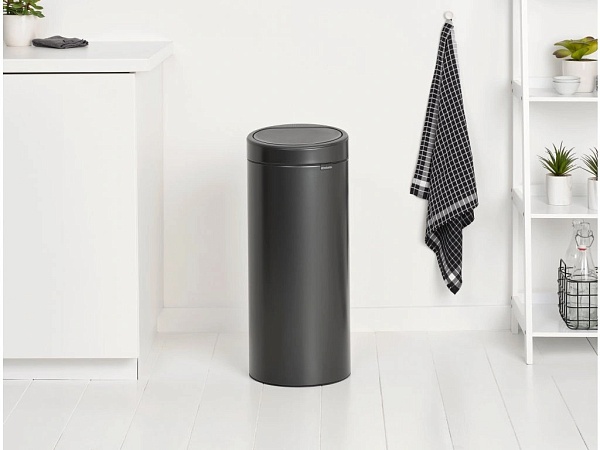 Мусорный бак 30 л Brabantia Touch Bin new тёмно-серый