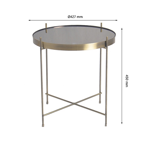 Стол josen, D42,7 см, коричневый/бронза
