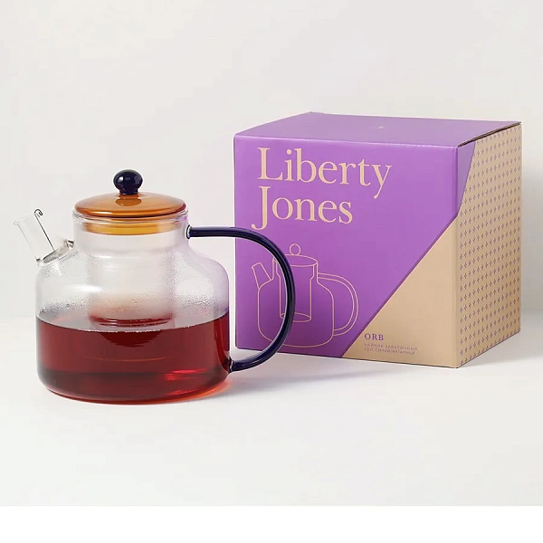Чайник заварочный 1,2л Orb синий/янтарный