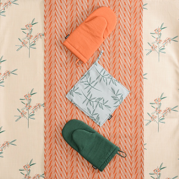 Прихватка из хлопка с графичным принтом Tkano Папоротник 22х22 см