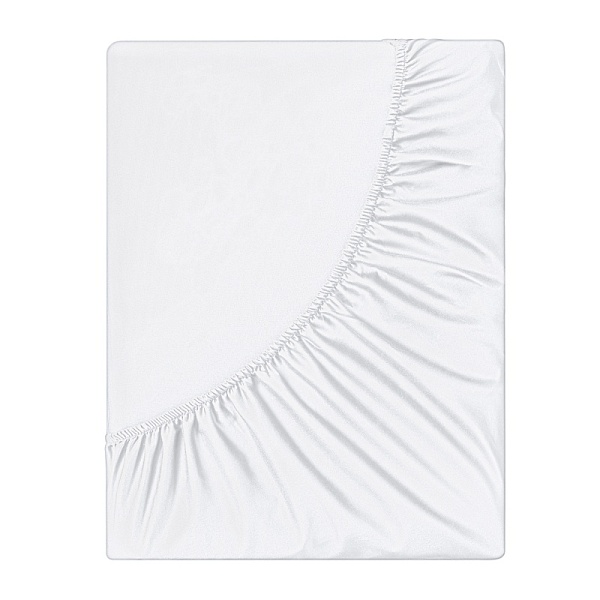 Простыня на резинке 180х200х25 см Soft Silver, альпийский снег