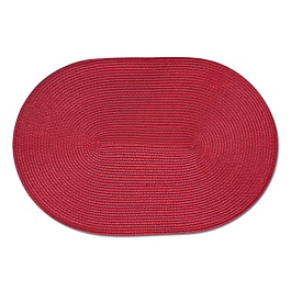 Салфетка плетеная овальная под горячее 46*30 см красная