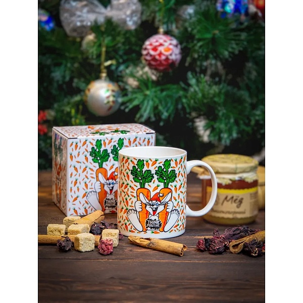 Кружка 350мл, подарочная уп. THINK POSITIVE