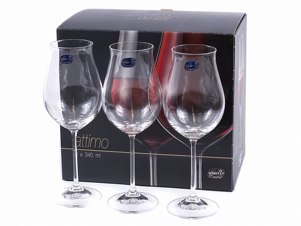 Набор бокалов для красного вина 6 шт 340 мл Bohemia Crystal Attimo