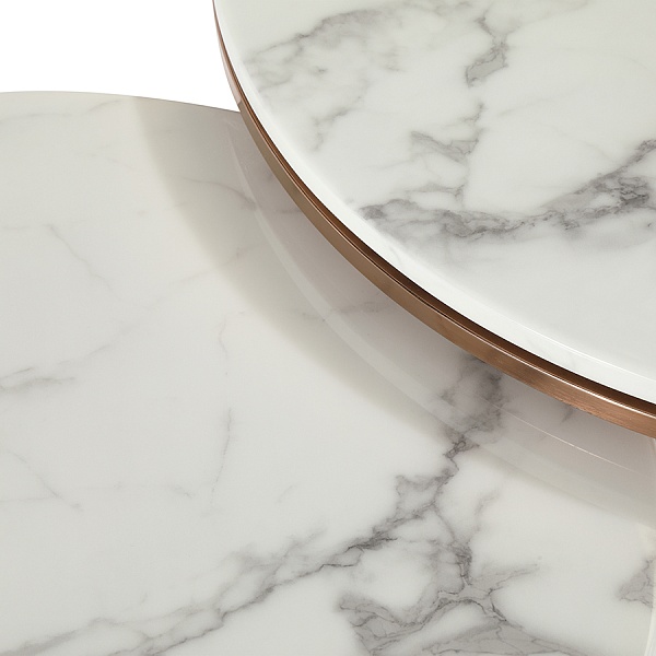 Столик приставной marit, 80х45 см, 60х40 см, мрамор/золото