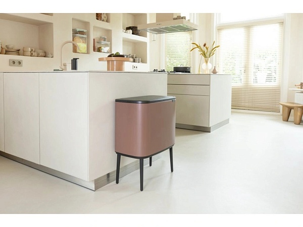 Мусорный бак 11 + 23 л Brabantia Touch Bin Bo минерально-коричневый