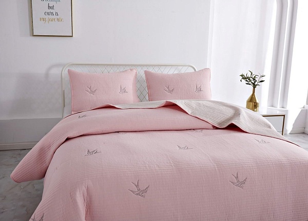 Комплект покрывало и наволочка 160 х 220 см Sofi de Marko Жаклин пепельная роза