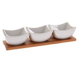 Набор для закусок Excellent Houseware фарфор, бамбук
