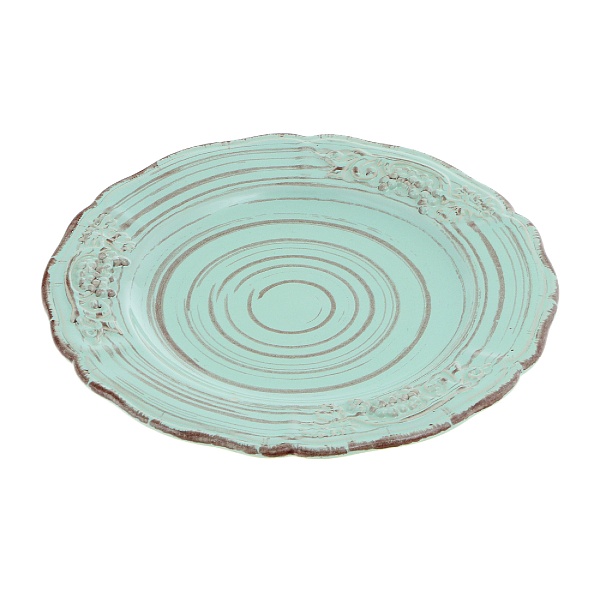 Тарелка 27 см Royal Stoneware Барокко светло-зелёный с коричневым