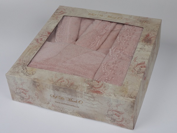 Комплект халат и 2 полотенца Sofi de Marko Linda розовый