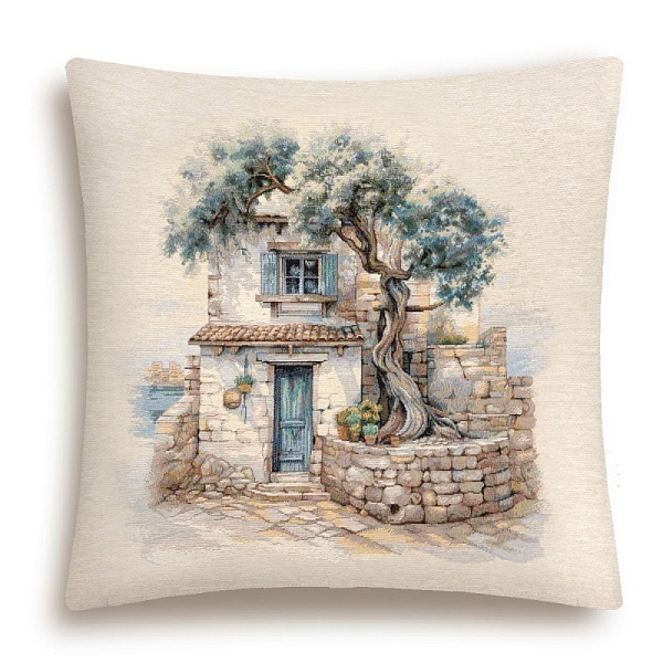 Подушка 45 х 45 см Le Gobelin Оливки Греция дерево