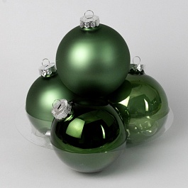 Набор шаров в тубе 10 см Азалия зеленый в ассортименте 6 шт