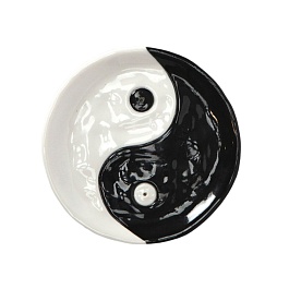 Подставка для благовоний 12 см Doiy Yin Yang чёрно-белый