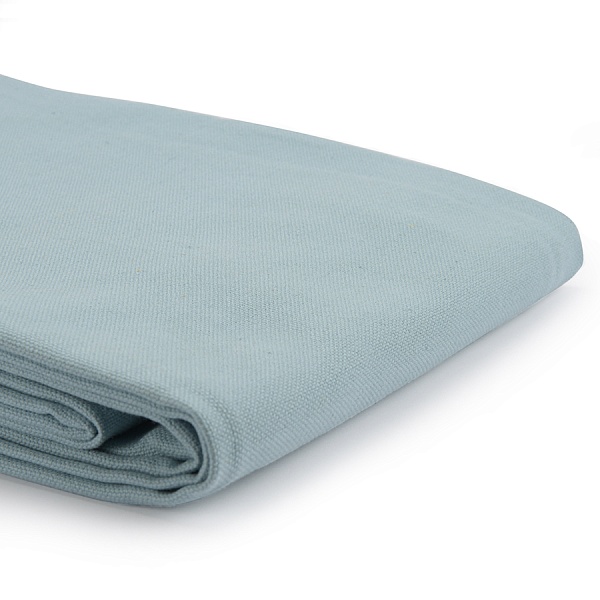 Покрывало из фактурного хлопка голубого цвета с контрастным кантом Tkano Essential 230 x 250 см