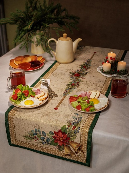 Дорожка 44 х 140 см Le Gobelin Елочные украшения зеленая