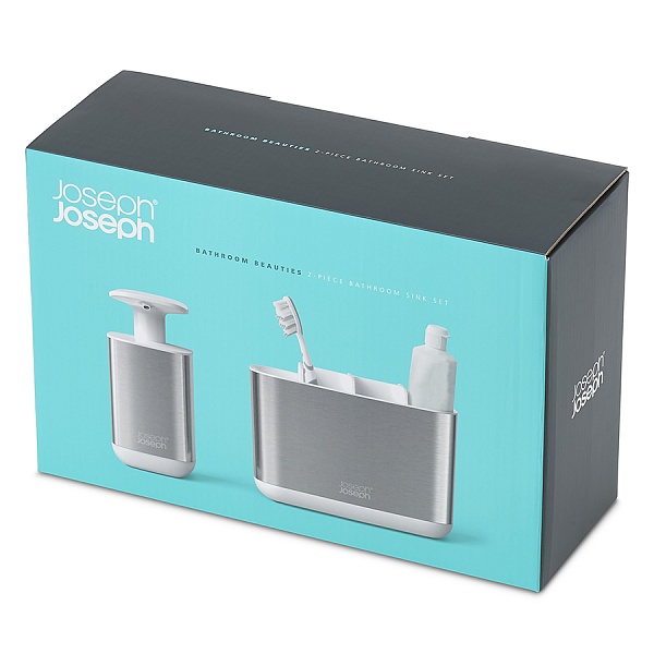 Набор из органайзера для зубных щеток Joseph Joseph EasyStore steel и диспенсера для мыла Presto steel
