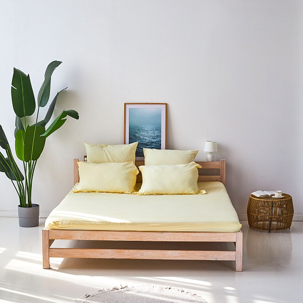 Простыня 160х200х30см на резинке, Creme