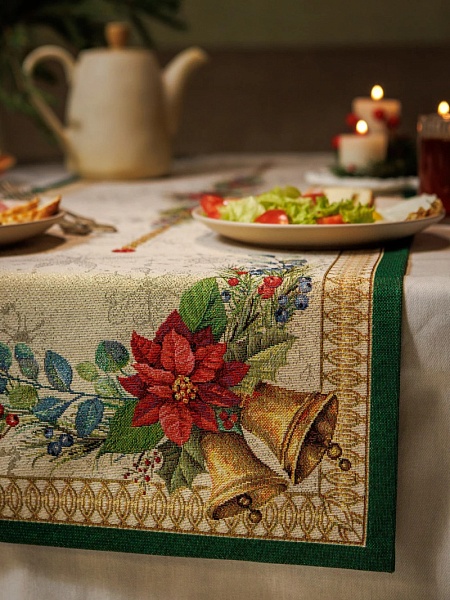 Дорожка 44 х 140 см Le Gobelin Елочные украшения зеленая