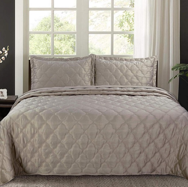 Комплект из покрывала и двух наволочек 240 х 260 см Sofi de Marko Одри кофейный