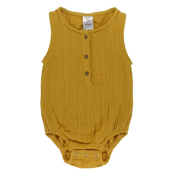 Боди из хлопкового муслина 12-18 M Tkano Essential горчичный
