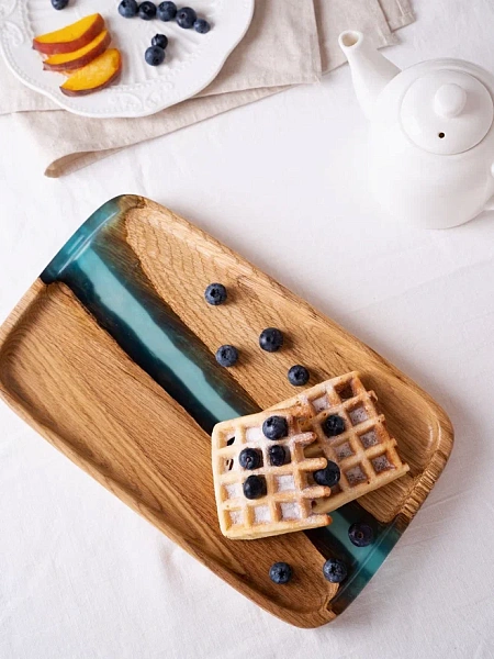 Поднос "Аура" 30х18 см, бирюза