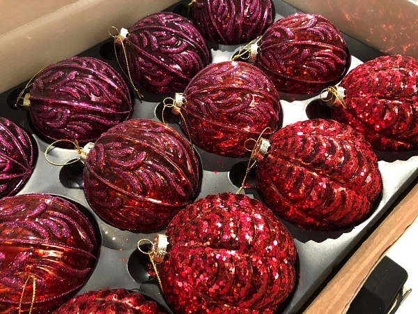 Шар стеклянный 10 см House of Seasons пурпурный 