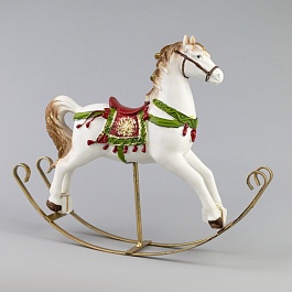 Сувенир Лошадка 25 x 7 x 23 см Азалия белый/красный
