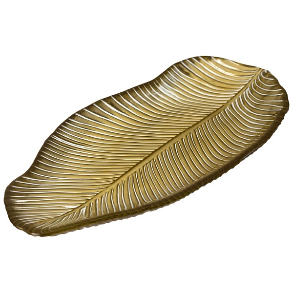 Блюдо 34,5 см Akcam Banana Leaf золотой